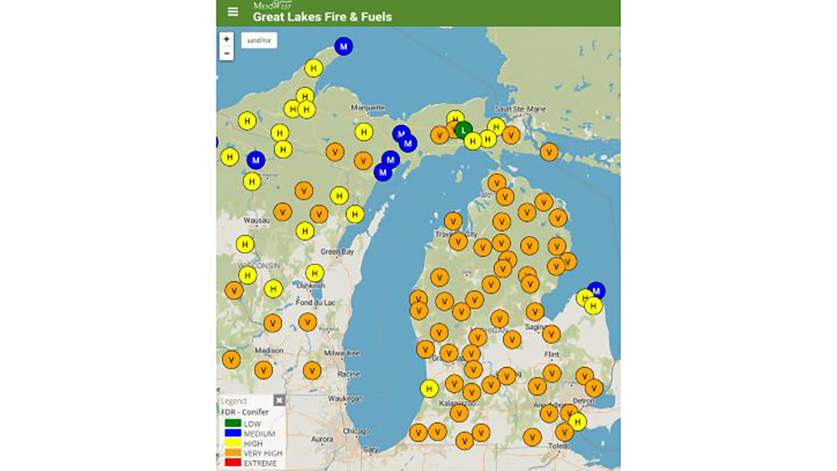 Dry weather boosts fire risk around state, especially in northern Lower Peninsula